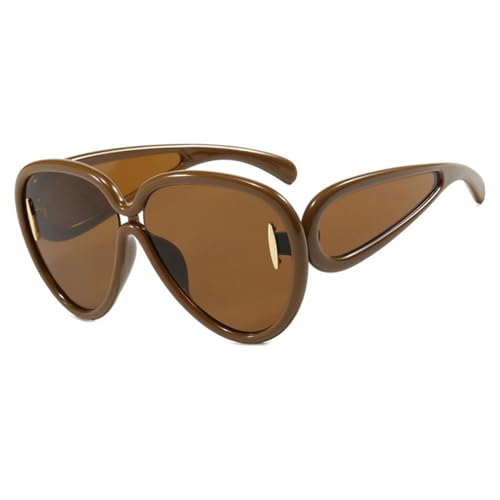 MOHDHAF-Oversized Round Punk Sonnenbrille für Damen Steampunk Oval für Damen Large Frame Glasses MOHDHAF-Oversized Round Punk Sonnenbrille für Damen Steampunk Oval für Damen Large Frame Glasses von MOHDHAF