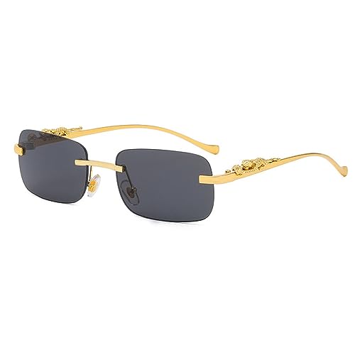 MOHDHAF-Punk Rimless Rectangle Sonnenbrille Männer Fashion Vintage Trendy Small Frame Sonnenbrille Frameless Glasses UV400 MOHDHAF-Punk Rimless Rectangle Sonnenbrille Männer Fashion Vintage Trendy Small Frame Sonnenbrille Frameless Glasses UV400 von MOHDHAF