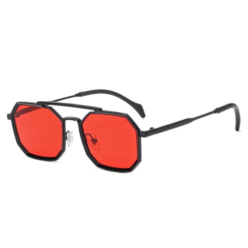 MOHDHAF-Retro Double Bridge Polygon Damen's Sonnenbrille Fashion Metal Frame Mirror Shades UV400 Männer's Punk Sonnenbrille MOHDHAF-Retro Double Bridge Polygon Damen's Sonnenbrille Fashion Metal Frame Mirror Shades UV400 Männer's Punk Sonnenbrille von MOHDHAF