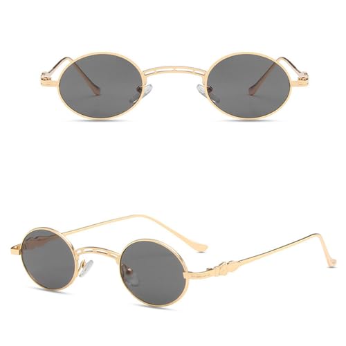 MOHDHAF-Retro Metal Steam Punk Red Small Oval Sonnenbrille Männer Damen Vintage Hiphop Round Sonnenbrille MOHDHAF-Retro Metal Steam Punk Red Small Oval Sonnenbrille Männer Damen Vintage Hiphop Round Sonnenbrille von MOHDHAF