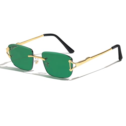 MOHDHAF-Retro Rimless Sonnenbrille Männer Rectangular Sonnenbrille Damen MOHDHAF-Retro Rimless Sonnenbrille Männer Rectangular Sonnenbrille Damen von MOHDHAF