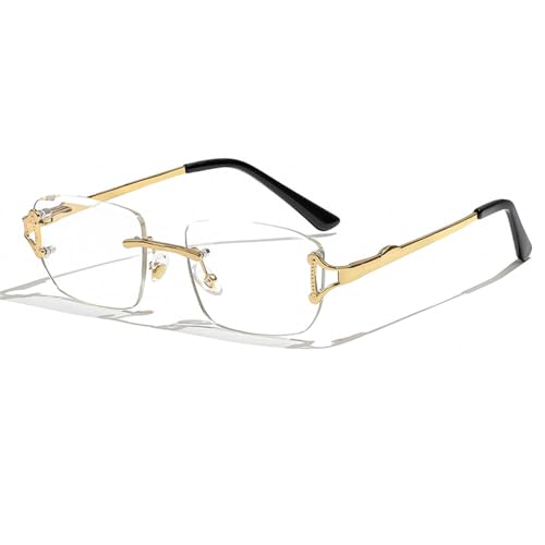 MOHDHAF-Retro Rimless Sonnenbrille Männer Rectangular Sonnenbrille Damen MOHDHAF-Retro Rimless Sonnenbrille Männer Rectangular Sonnenbrille Damen von MOHDHAF
