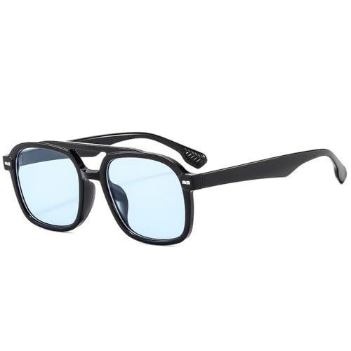 MOHDHAF-Retro Square Double Bridge Damen Sonnenbrille Rivets Männer Clear Shades UV400 MOHDHAF-Retro Square Double Bridge Damen Sonnenbrille Rivets Männer Clear Shades UV400 von MOHDHAF