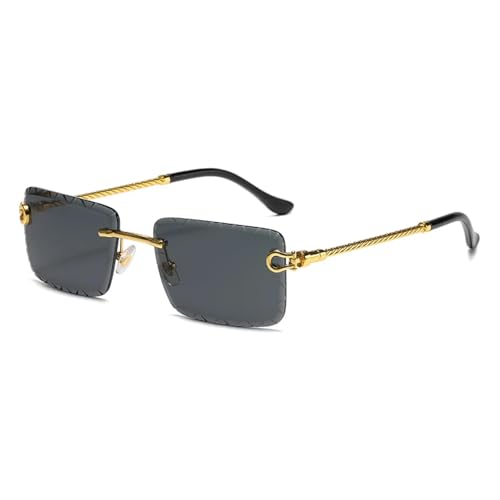 MOHDHAF-Rimless Cutaway Sonnenbrille Metal Frame Mirrored Legs Summer Glasses MOHDHAF-Rimless Cutaway Sonnenbrille Metal Frame Mirrored Legs Summer Glasses von MOHDHAF