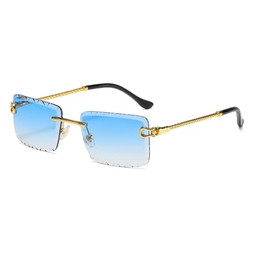 MOHDHAF-Rimless Cutaway Sonnenbrille Metal Frame Mirrored Legs Summer Glasses MOHDHAF-Rimless Cutaway Sonnenbrille Metal Frame Mirrored Legs Summer Glasses von MOHDHAF