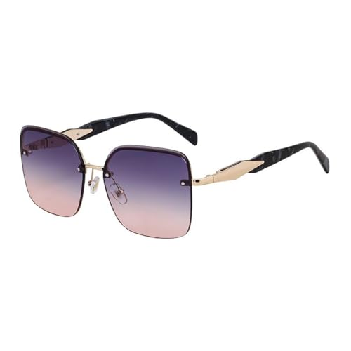 MOHDHAF-Rimless Oversized Damen Männer Sonnenbrille with Large Frame Metal für Damen Vintage Style MOHDHAF-Rimless Oversized Damen Männer Sonnenbrille with Large Frame Metal für Damen Vintage Style von MOHDHAF