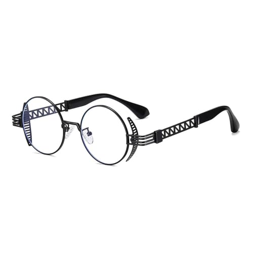 MOHDHAF-Round Steampunk Sonnenbrille für Männer Retro Damen Metal Accessories Gothic UV400 Mirrored Punk Glasses MOHDHAF-Round Steampunk Sonnenbrille für Männer Retro Damen Metal Accessories Gothic UV400 Mirrored Punk Glasses von MOHDHAF