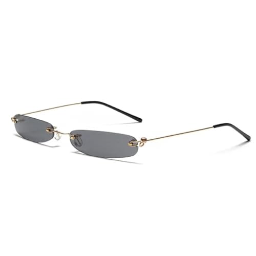 MOHDHAF-Slim Sonnenbrille Männer Rimless Summer Red Blue Black Rectangular Sonnenbrille für Damen Small Face MOHDHAF-Slim Sonnenbrille Männer Rimless Summer Red Blue Black Rectangular Sonnenbrille für Damen Small Face von MOHDHAF