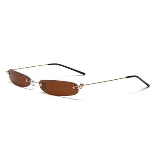 MOHDHAF-Slim Sonnenbrille Männer Rimless Summer Red Blue Black Rectangular Sonnenbrille für Damen Small Face MOHDHAF-Slim Sonnenbrille Männer Rimless Summer Red Blue Black Rectangular Sonnenbrille für Damen Small Face von MOHDHAF