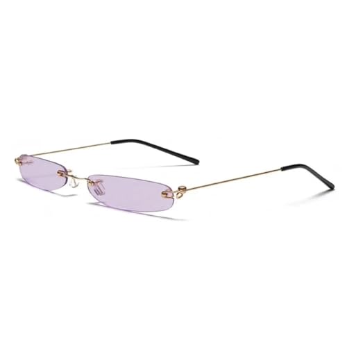 MOHDHAF-Slim Sonnenbrille Männer Rimless Summer Red Blue Black Rectangular Sonnenbrille für Damen Small Face MOHDHAF-Slim Sonnenbrille Männer Rimless Summer Red Blue Black Rectangular Sonnenbrille für Damen Small Face von MOHDHAF
