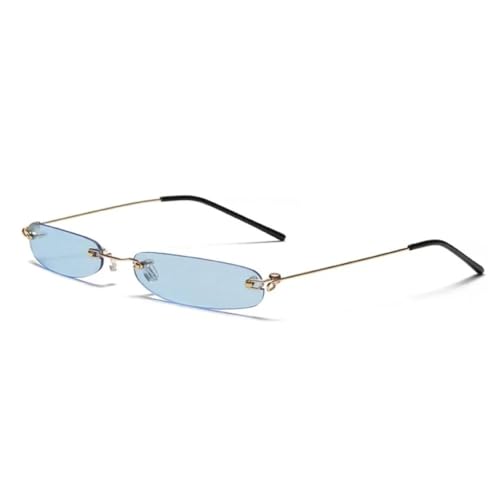 MOHDHAF-Slim Sonnenbrille Männer Rimless Summer Red Blue Black Rectangular Sonnenbrille für Damen Small Face MOHDHAF-Slim Sonnenbrille Männer Rimless Summer Red Blue Black Rectangular Sonnenbrille für Damen Small Face von MOHDHAF