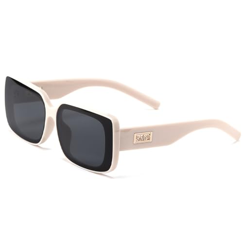 MOHDHAF-Sonnenbrille Männer Damen Rectangle Large Frame Vintage Sonnenbrille UV400 MOHDHAF-Sonnenbrille Männer Damen Rectangle Large Frame Vintage Sonnenbrille UV400 von MOHDHAF