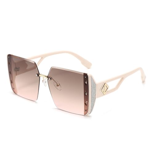 MOHDHAF-Square Sonnenbrille Damen Oversized Rimless Sonnenbrille Damen UV400 MOHDHAF-Square Sonnenbrille Damen Oversized Rimless Sonnenbrille Damen UV400 von MOHDHAF