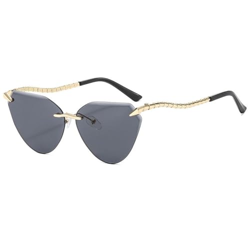 MOHDHAF-Vintage Rimless Cat Eye Damen's Luxury Trendy Metal Sonnenbrille für Damen Irregular Shades Glasses Uv400 MOHDHAF-Vintage Rimless Cat Eye Damen's Luxury Trendy Metal Sonnenbrille für Damen Irregular Shades Glasses Uv400 von MOHDHAF