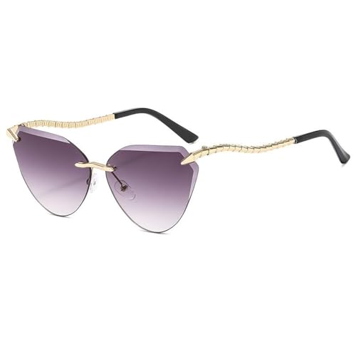 MOHDHAF-Vintage Rimless Cat Eye Damen's Luxury Trendy Metal Sonnenbrille für Damen Irregular Shades Glasses Uv400 MOHDHAF-Vintage Rimless Cat Eye Damen's Luxury Trendy Metal Sonnenbrille für Damen Irregular Shades Glasses Uv400 von MOHDHAF