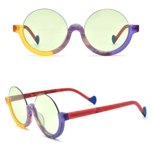 MOHDHAF-Vintage Style Matte Round Half Frame Fashion Männers Personalized Outdoor Sonnenbrille UV400 MOHDHAF-Vintage Style Matte Round Half Frame Fashion Männers Personalized Outdoor Sonnenbrille UV400 von MOHDHAF