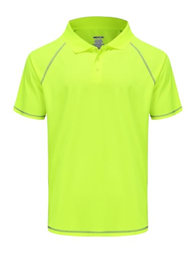 Herren-Golf-Poloshirt, kurzärmelig, feuchtigkeitsableitend, hohe Größen: M-7XL, Gelb - Hi Viz Yellow, 6X-Groß von MOHEEN