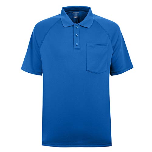 MOHEEN Herren Poloshirt/Funktionsshirt Mit Brusttasche in Übergrößen L bis 6XL - für Sport Freizeit und Arbeit (2XL,Blau) von MOHEEN