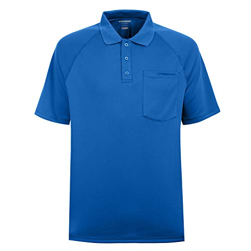 MOHEEN Herren Poloshirt/Funktionsshirt Mit Brusttasche in Übergrößen L bis 6XL - für Sport Freizeit und Arbeit (XL,Blau) von MOHEEN