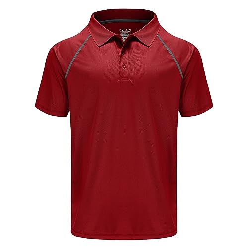 Moheen Herren Poloshirt/ Funktionsshirt in Übergrößen S bis 5XL - für Sport Freizeit und Arbeit Gr:-3XL Farbe:-Rot von MOHEEN