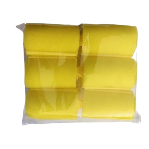 6 stücke Weichen Schwamm Schaum Kissen Haar Rollen Lockenwickler Friseur Salon Barber DIY Locken Friseur Kit DIY Hause Haar Styling werkzeuge Hitzefreie Haarwickler für Medoum und Kurze Haare(Yellow,3 von MOHUIED