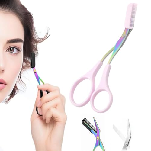 Eyebrow Scissors with Comb,Eyebrow Trimmer Scissor,Precision Eyebrow Trimming Scissors,Upgraded Stainless Steel Portable Non Slip Professional Eyebrow Trimmer for Women (1PC-Purple) von MOHXFE