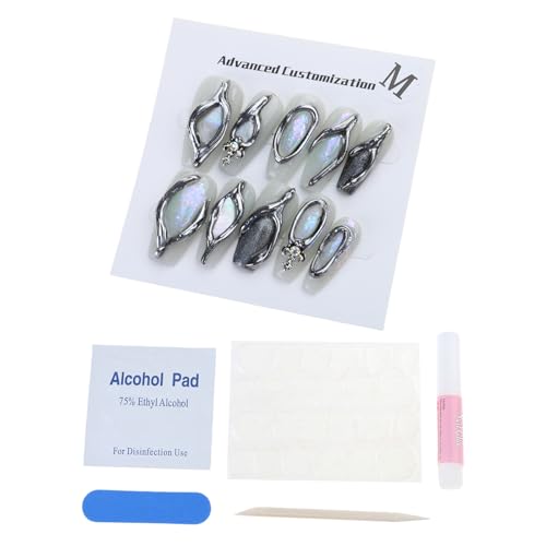 Press On Nails Handgefertigte Nails Art French Tips Handbemalte Nägel Für Einen Unverwechselbaren Look Partyzubehör Für Frauen von MOIDHSAG