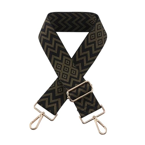 5cm/1.97" Wide Umhängetasche Gurt für Schulterhandtaschen Gepäckgurte Bestickte Geldbörse Riemen Ersatz Schwarzer Verschluss A7 von MOISTRI