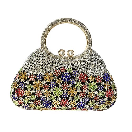 Blumen Bling Geldbörsen für Frauen Strass Geldsäcke für Partei Strass Umhängetasche Sparkle Clutch Geldbörsen Schwarz von MOISTRI