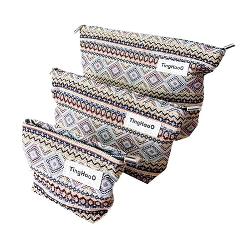 Kosmetiktasche Make-up-Tasche Kulturbeutel mit raubischem Muster Tasche für Frauen Bohemia Reisetasche für Reiseutensilien (3 Stück) von MOISTRI