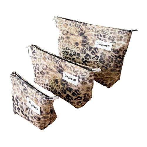 Kosmetiktasche für Frauen Damen Make-up Tasche ZippeRot Make-up Organizer Reise Kulturbeutel Make-up Tasche (3 Stück) Braun von MOISTRI