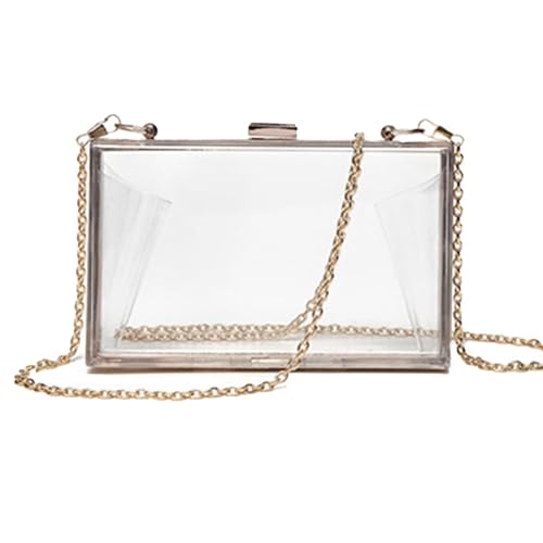 MOISTRI Frauen Klare Geldbörse Acryl Abend Clutch Tasche Schulter Handtasche Einzigartige Abendtaschen und Clutches Umhängetasche Gold-T von MOISTRI