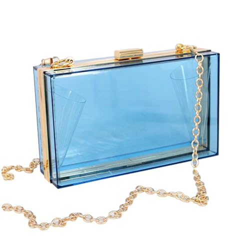 MOISTRI Frauen Klare Geldbörse Acryl Abend Clutch Tasche Schulter Handtasche Einzigartige Abendtaschen und Clutches Umhängetasche Himmelblau-T von MOISTRI