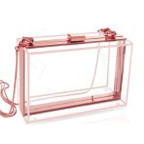 MOISTRI Frauen Klare Geldbörse Acryl Abend Clutch Tasche Schulter Handtasche Einzigartige Abendtaschen und Clutches Umhängetasche Rose Gold-T von MOISTRI
