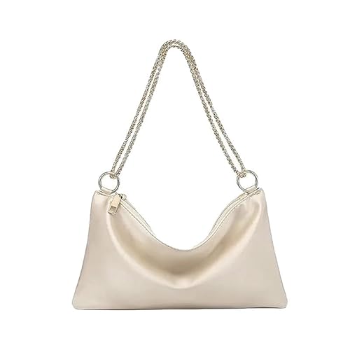 MOISTRI Schultertaschen für Frauen Abendhandtasche mit abnehmbarer Schulterkette Unterarm Partytasche Hochzeitsabend elegante Handtasche Champagner von MOISTRI