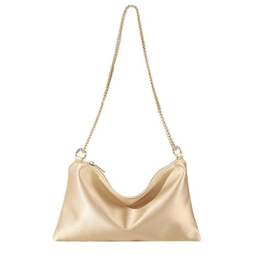 MOISTRI Schultertaschen für Frauen Abendhandtasche mit abnehmbarer Schulterkette Unterarm Partytasche Hochzeitsabend elegante Handtasche Gold von MOISTRI