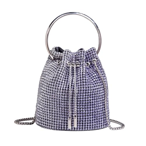MOISTRI Strass Abend Handtasche Kordelzug Schulter Bling Geldbörse Diamant Clutch Geldbörse Party Hochzeit Abschlussball Einkaufen Lila von MOISTRI