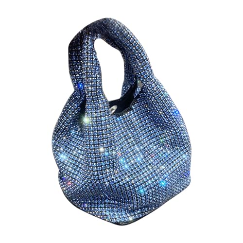 MOISTRI Strass Geldbörse funkelnde Beuteltasche Diamant Geldbörsen für Frauen Abend Abschlussball Strass Handtasche Hobo Tasche Hochzeit Blau von MOISTRI