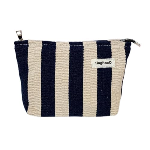 Make-up-Tasche Kosmetiktasche Frauen Mädchen Make-up Organizer Gestreifte Reise-Kulturbeutel für Reiseutensilien Make-up-Beutel (Groß) von MOISTRI