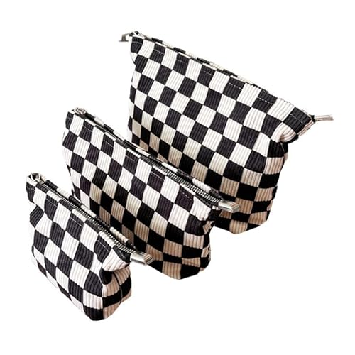 Make-up-Tasche Reise Kosmetiktasche Gitter Kulturbeutel mit Reißverschluss Tragbare Make Up Organizer Reise Kompakte Taschen (3 Stück) von MOISTRI