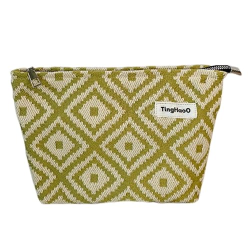 Make-up-Tasche Reise Kosmetiktasche Organizer Bohemia Kulturbeutel Make-up-Tasche mit rambomischem Muster für Frauen Mädchen (Klein) Grün von MOISTRI
