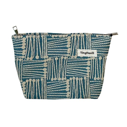 Make-up-Tasche mit abstrakten Linien Make-up-Organizer Kosmetiktasche für Frauen Mädchen Reise-Kulturbeutel mit Reißverschlusstasche (Klein) von MOISTRI