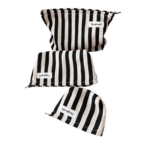 Make-up-Taschen Zebra Streifen Make-up-Organizer-Taschen Reise-Kulturbeutel Kosmetiktasche für Reise-Essentials für Frauen (3 Stück) von MOISTRI