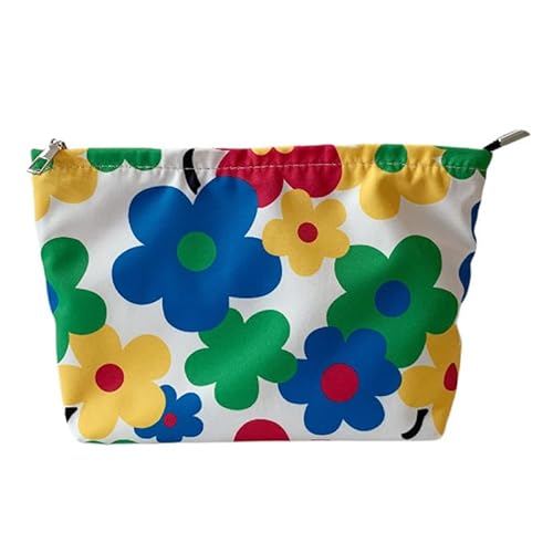 Niedliche Make-up-Tasche Kosmetiktasche für Frauen Mädchen Florale ästhetische Kulturbeutel Reise Make Up Organizer Tasche Make-up-Tasche (Mittel) von MOISTRI