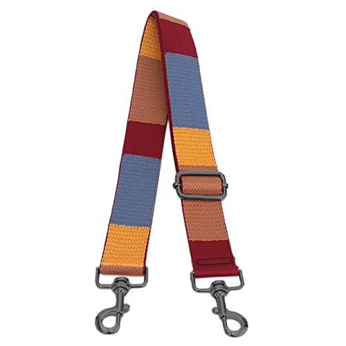 Schultertragegurt Damen Verstellbar Canva Riemen Tragegurt Ersatz Mit Karabinerhaken Metall Für Tasche Geldbörse Kameratasche Clutch (Multi Dunkelrot) von MOISTRI
