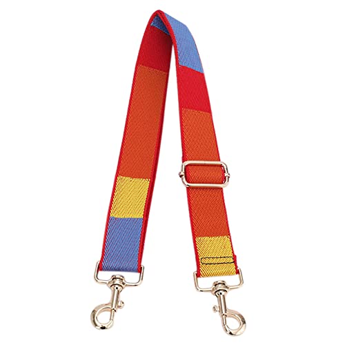 Schultertragegurt Damen Verstellbar Canva Riemen Tragegurt Ersatz Mit Karabinerhaken Metall Für Tasche Geldbörse Kameratasche Clutch (Multi Rot) von MOISTRI