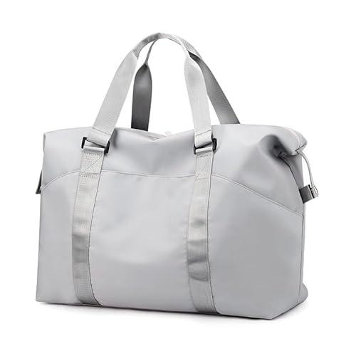 Seesack für Reisen Weekender Tasche Handgepäck Übernachtungstasche für Frauen wasserdichte Sporttasche mit Nasstasche Schuhfach Grau von MOISTRI