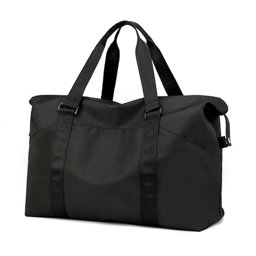 Seesack für Reisen Weekender Tasche Handgepäck Übernachtungstasche für Frauen wasserdichte Sporttasche mit Nasstasche Schuhfach Schwarz von MOISTRI