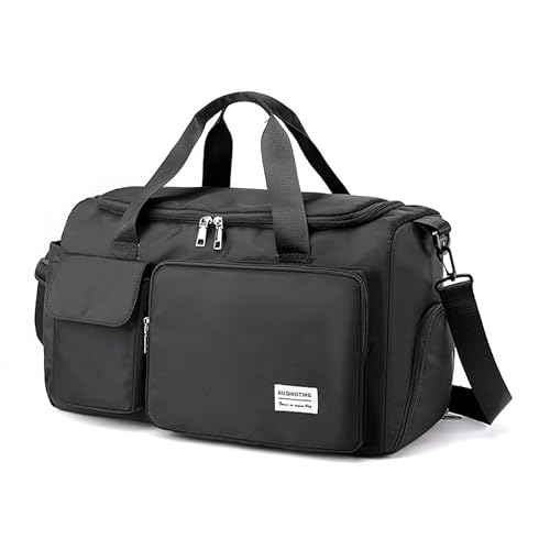 Seesack mit Schuh und Nassfach Sporttasche für Damen und Herren Seesack für Übernachtungsreisen Sport Trainingstasche Schwarz von MOISTRI