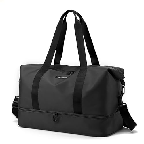 Sporttasche für Damen und Herren Seesack mit Schuh und Nassfach Seesack für Übernachtungsreisen Sport Trainingstasche Schwarz von MOISTRI